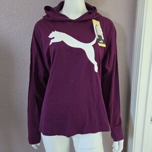 PUMA Women's Black Sweatshirt with White Logo